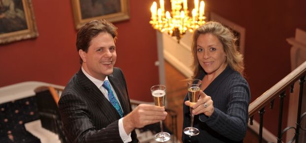 L-R Managing Director of Dine, Daniel Gill with Sarah Beeny