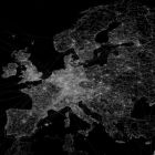 OpenStreetMap GPS trace density in and near Europe